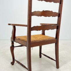 Ąžuolinis krėslas pinta šiaudine sėdimąja dalimi 52×65,5×98,5 cm, 46 cm