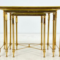 Žalvario lizdiniai staliukai su onikso imitacija 3 vnt. kompl. 31x60x46 cm