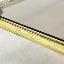 Metalinio rėmo trijų aukštų serviravimo staliukas su stiklu 42x82x74 cm