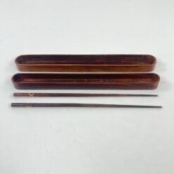 Medinės inkrustuotos valgymo lazdelės su dėžute 3x27x2 cm