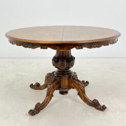 Apvalus riešutmedžio išskleidžiamas valgomojo stalas 120x120(+40)x76 cm