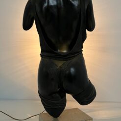 Christian Defays moters torso skulptūra su apšvietimu 29x49x89 cm