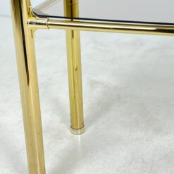 Auksinės spalvos metalinio rėmo konsolė su stiklu 43x121x86 cm