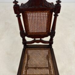 Senovinė drožinėta ąžuolinė kėdė su ratanu 50x46x109 cm, 47 cm