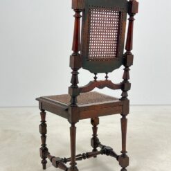 Senovinė drožinėta ąžuolinė kėdė su ratanu 50x46x109 cm, 47 cm