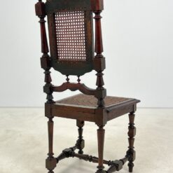 Senovinė drožinėta ąžuolinė kėdė su ratanu 50x46x109 cm, 47 cm