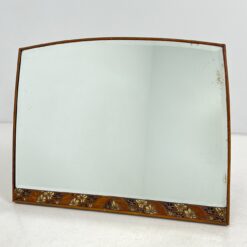 Art deco pakabinamas veidrodis mediniame rėme su gėlių raštais 3x69x54 cm