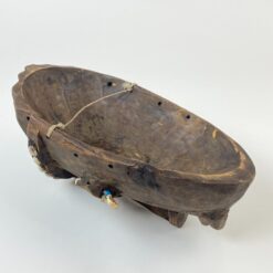 Pakabinama medinė afrikietiška kaukė, inkrustuota kriauklėmis 14,5x19x36 cm