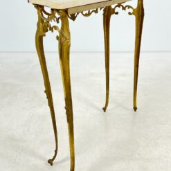 Žalvarinio rėmo konsolė marmuriniu stalviršiumi 28x92x77 cm