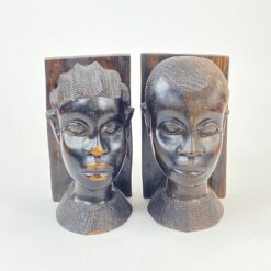 Knygų laikikliai su afrikietiškais biustais 2 vnt. kompl. 13x14x22 cm