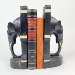 Mediniai knygų laikikliai su dramblių biustais 2 vnt. kompl. 11x10x26,5 cm