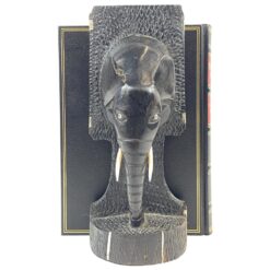 Mediniai knygų laikikliai su dramblių biustais 2 vnt. kompl. 11x10x26,5 cm