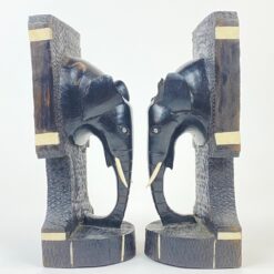 Mediniai knygų laikikliai su dramblių biustais 2 vnt. kompl. 11x10x26,5 cm