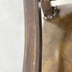 Ąžuolinio rėmo krėslas aukštu atlošu su eko oda 77x61x129 cm, 49 cm