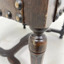 Ąžuolinio rėmo krėslas aukštu atlošu su eko oda 77x61x129 cm, 49 cm