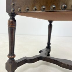 Ąžuolinio rėmo krėslas aukštu atlošu su eko oda 77x61x129 cm, 49 cm