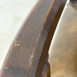 Ąžuolinio rėmo krėslas aukštu atlošu su eko oda 77x61x129 cm, 49 cm