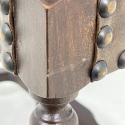 Ąžuolinio rėmo krėslas aukštu atlošu su eko oda 77x61x129 cm, 49 cm