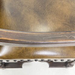 Ąžuolinio rėmo krėslas aukštu atlošu su eko oda 77x61x129 cm, 49 cm