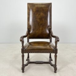 Ąžuolinio rėmo krėslas aukštu atlošu su eko oda 77x61x129 cm, 49 cm