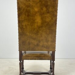 Ąžuolinio rėmo krėslas aukštu atlošu su eko oda 77x61x129 cm, 49 cm