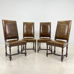 Ąžuolinės kėdės su eko oda 4 vnt. komplektas 63x54x110,5 cm, 50 cm