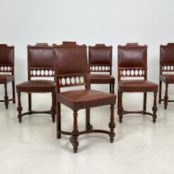 Raudonmedžio kėdės su eko oda 6 vnt. komplektas 54x50x100,5 cm, 51 cm