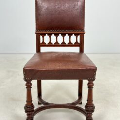 Raudonmedžio kėdės su eko oda 6 vnt. komplektas 54x50x100,5 cm, 51 cm