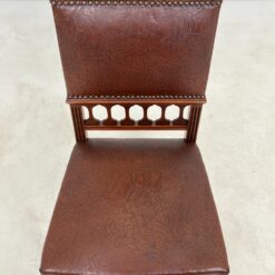 Raudonmedžio kėdės su eko oda 6 vnt. komplektas 54x50x100,5 cm, 51 cm