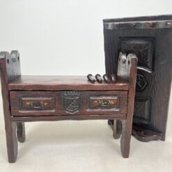 Ąžuolinis suoliukas, transformuojamas į staliuką 37x80x83 cm, 44 cm