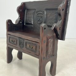 Ąžuolinis suoliukas, transformuojamas į staliuką 37x80x83 cm, 44 cm