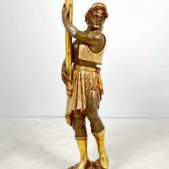 Medinė Blackamoor stiliaus žvakidė 35x33x136 cm