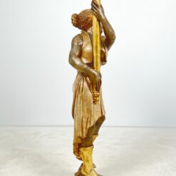 Medinė Blackamoor stiliaus žvakidė 35x33x136 cm