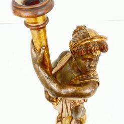 Medinė Blackamoor stiliaus žvakidė 35x33x136 cm