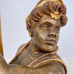 Medinė Blackamoor stiliaus žvakidė 35x33x136 cm