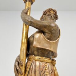 Medinė Blackamoor stiliaus žvakidė 35x33x136 cm