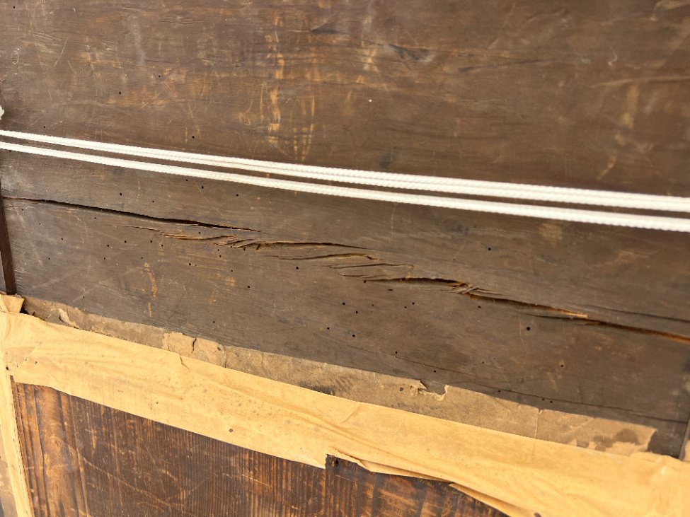 E0975-veidrodziai-10 Veidrodis senoviniame raudonmedžio rėme 9x70x143 cm