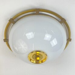 Žalvarinis kabinamas Fischer Leuchten šviestuvas stiklo gaubtu 54x54x24 cm