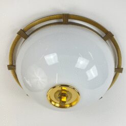 Žalvarinis kabinamas Fischer Leuchten šviestuvas stiklo gaubtu 54x54x24 cm