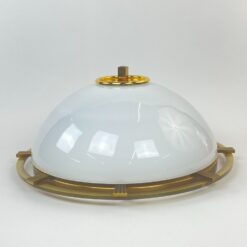 Žalvarinis kabinamas Fischer Leuchten šviestuvas stiklo gaubtu 54x54x24 cm