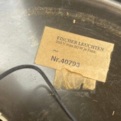 Žalvarinis kabinamas Fischer Leuchten šviestuvas stiklo gaubtu 54x54x24 cm