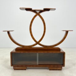 Art Deco pastatoma riešutmedžio lentyna 30x136x119 cm