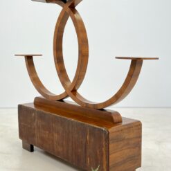 Art Deco pastatoma riešutmedžio lentyna 30x136x119 cm