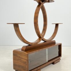 Art Deco pastatoma riešutmedžio lentyna 30x136x119 cm