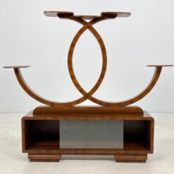 Art Deco pastatoma riešutmedžio lentyna 30x136x119 cm