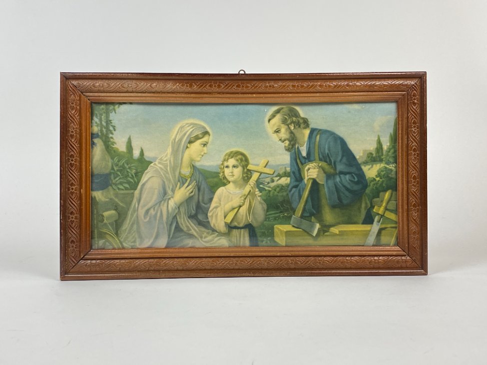 HL0210-religines-skulpturos-ir-paveikslai-2 Printas rėme “Švč. Mergelė Marija, Jėzus, Juozapas” 1,5x44x24,5 cm