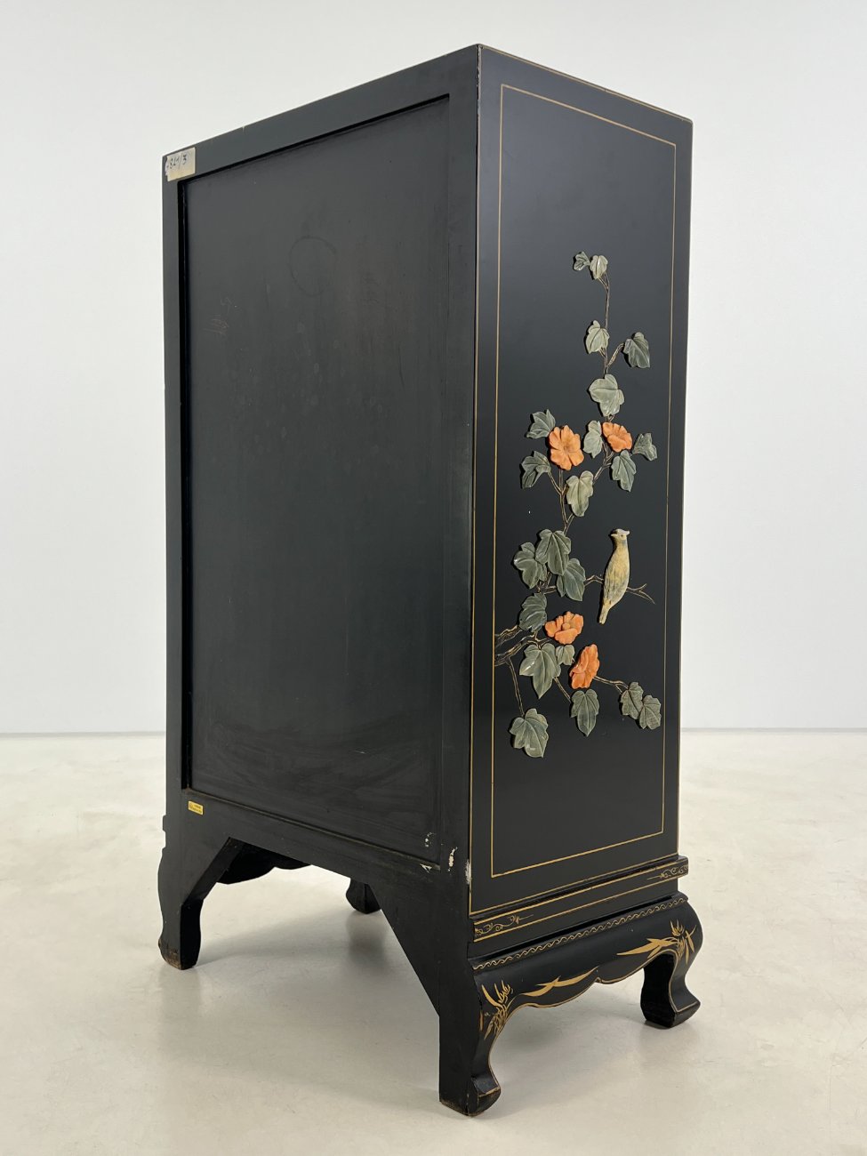 HL0246-komodos-16 Rytietiška komodėlė, inkrustuota perlamutru, su akmens apdaila 43x71x122 cm