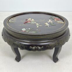 Rytietiškas sulankstomas staliukas su akmens dekoracijomis 91x91x43 cm