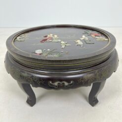 Rytietiškas sulankstomas staliukas su akmens dekoracijomis 91x91x43 cm