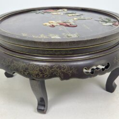 Rytietiškas sulankstomas staliukas su akmens dekoracijomis 91x91x43 cm